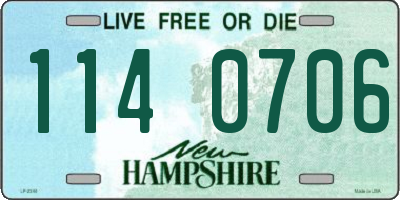 NH license plate 1140706