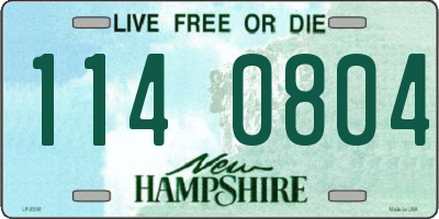 NH license plate 1140804