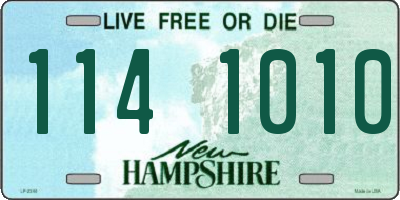 NH license plate 1141010