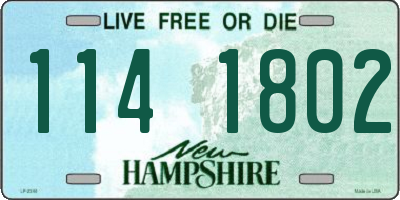 NH license plate 1141802