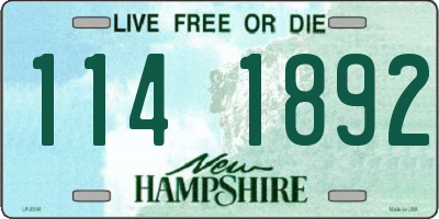 NH license plate 1141892