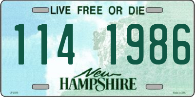 NH license plate 1141986