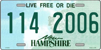 NH license plate 1142006