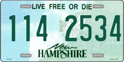 NH license plate 1142534