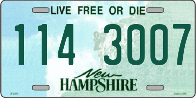 NH license plate 1143007