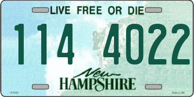 NH license plate 1144022
