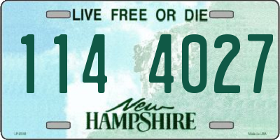 NH license plate 1144027