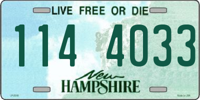 NH license plate 1144033