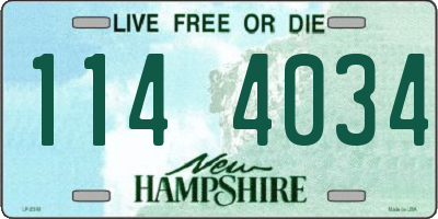 NH license plate 1144034