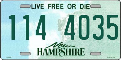 NH license plate 1144035