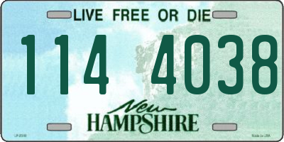 NH license plate 1144038