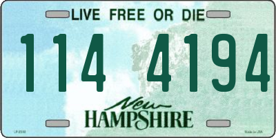 NH license plate 1144194