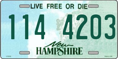 NH license plate 1144203