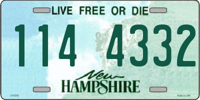 NH license plate 1144332