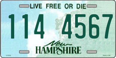 NH license plate 1144567