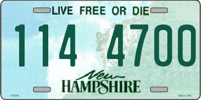 NH license plate 1144700