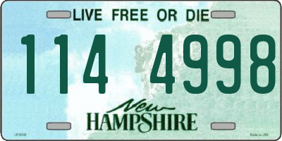 NH license plate 1144998