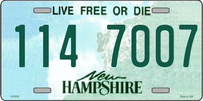 NH license plate 1147007