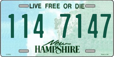 NH license plate 1147147