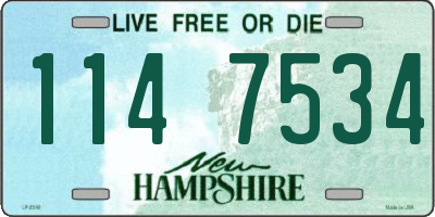 NH license plate 1147534