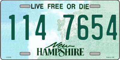 NH license plate 1147654