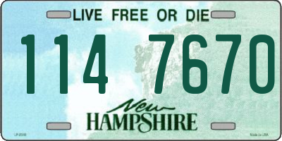 NH license plate 1147670
