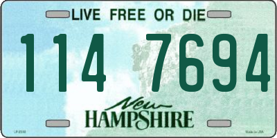 NH license plate 1147694