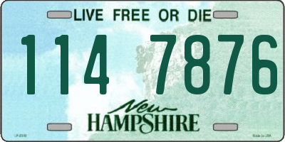NH license plate 1147876