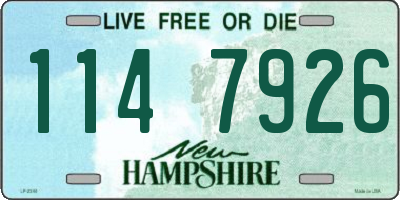 NH license plate 1147926