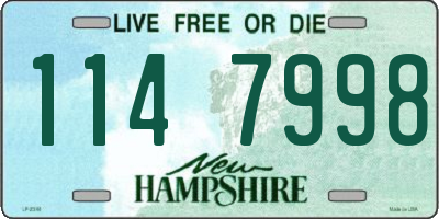 NH license plate 1147998