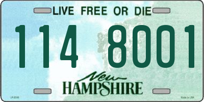 NH license plate 1148001