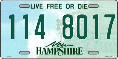 NH license plate 1148017