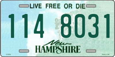 NH license plate 1148031
