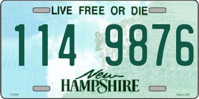 NH license plate 1149876