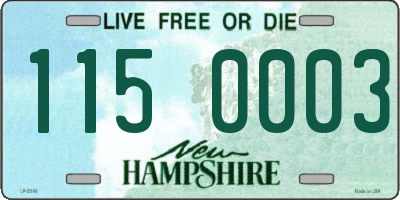 NH license plate 1150003