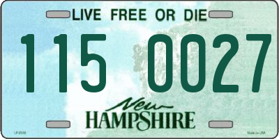 NH license plate 1150027