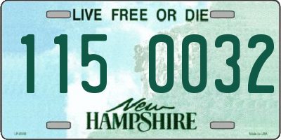 NH license plate 1150032