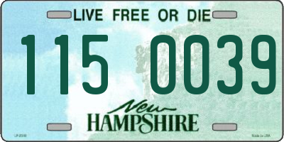 NH license plate 1150039