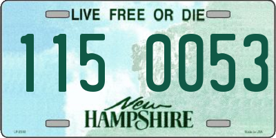 NH license plate 1150053