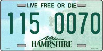 NH license plate 1150070