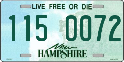 NH license plate 1150072