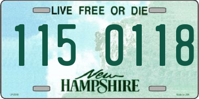 NH license plate 1150118