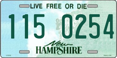 NH license plate 1150254
