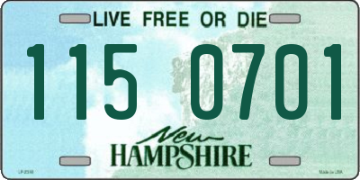 NH license plate 1150701