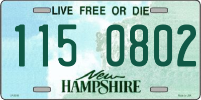 NH license plate 1150802
