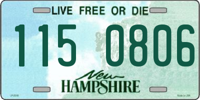 NH license plate 1150806