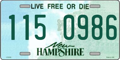 NH license plate 1150986