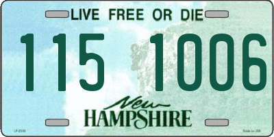 NH license plate 1151006
