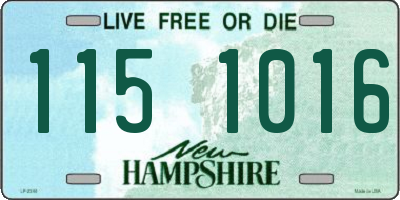 NH license plate 1151016