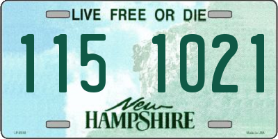 NH license plate 1151021